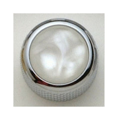 Dome metal knob w white pearl acrylic inlay