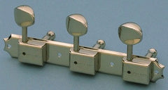 Vintage Deluxe style tuning keys 3x3 on a strip w nickel buttons