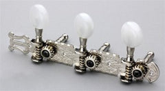 Open gear tuning keys 3x3 on plank white round buttons