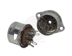 9 Pin chassis mount socket w/shield mount - grey