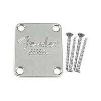 Neck plate - Corona - Am Std guitar - w/tilt adj hole & screws - Genuine Fender