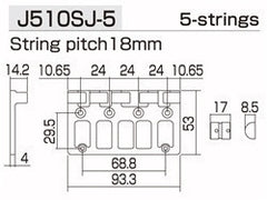 Gotoh quick release 5-string bridge