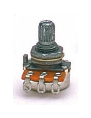 500K mini pot audio taper 1/4 inch long threads split knurled shaft