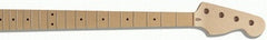 Replacement neck for P Bass - solid maple - no finish - 20 frets - 10 inch radius - vee shape