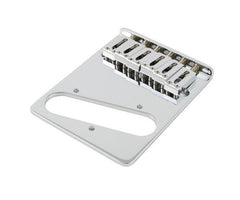 6 saddle brass bridge for Tele w rectangular saddles - left-handed