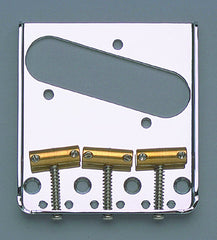 Vintage-style 3-saddle steel bridge for Tele w tilt compensated brass saddles