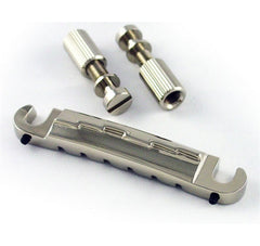 Stop tailpiece - compensated for unwound G - 'lightning bar' tailpiece, w USA studs & anchors, 3-1/4 inch spacing