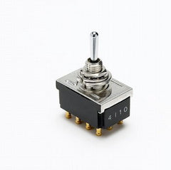 On-on-on 4-pole 4PDT mini switch (12 terminals)
