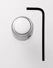 Dome metal knob w white acrylic inlay