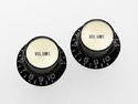 Reflector cap volume knobs (2) w gold inserts