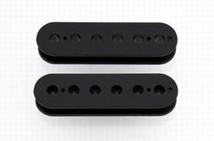 Humbucking plastic bobbin set - slug & pole piece sides - 1-15/16" (49.2mm) - black